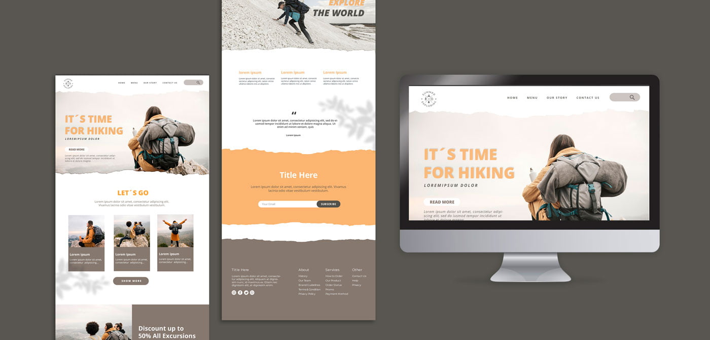 Hiking Business Website Mockup