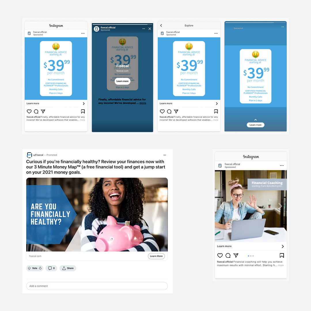Fisecal Instragram and Reddit Ads